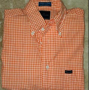 Faconnable Mens Gingham Button-down Shirt Small